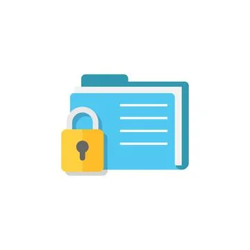 Files folder permission icon in flat style. Document access vector illustrati Stock Illustration