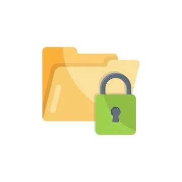Files folder permission icon in flat style. Document access vector illustrati Stock Illustration