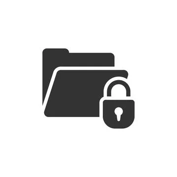 Files folder permission icon in flat style. Document access vector illustrati Stock Illustration