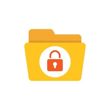 Files folder permission icon in flat style. Document access vector illustrati Stock Illustration