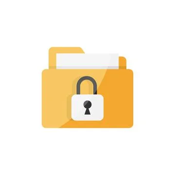 Files folder permission icon in flat style. Document access vector illustrati Stock Illustration