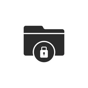 Files folder permission icon in flat style. Document access vector illustrati Stock Illustration