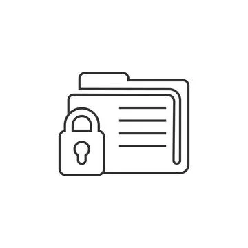 Files folder permission icon in flat style. Document access vector illustrati 스톡 일러스트