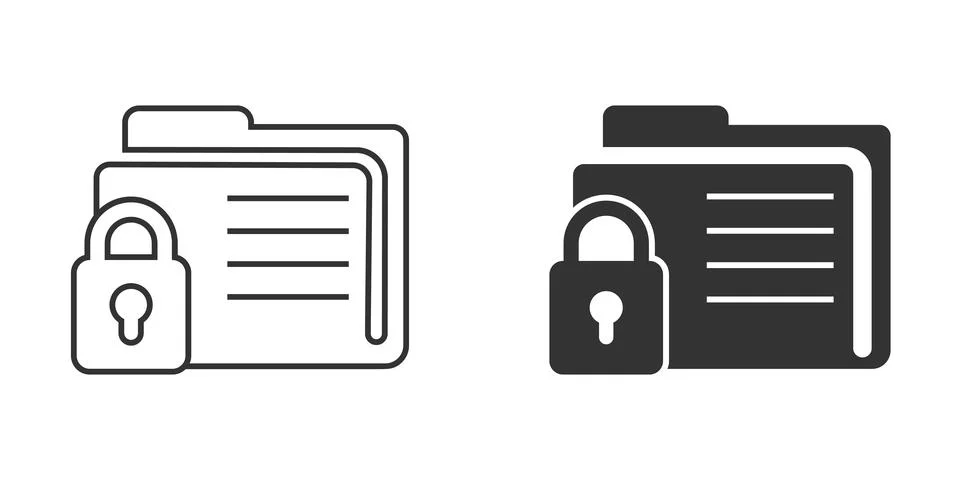 Files folder permission icon in flat style. Document access vector illustrati Stock Illustration
