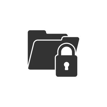Files folder permission icon in flat style. Document access vector illustrati Stock Illustration