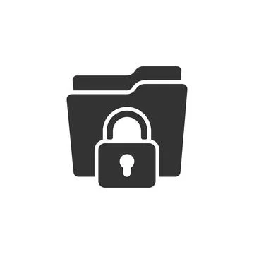 Files folder permission icon in flat style. Document access vector illustrati Stock Illustration