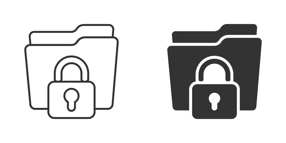 Files folder permission icon in flat style. Document access vector illustrati Stock Illustration