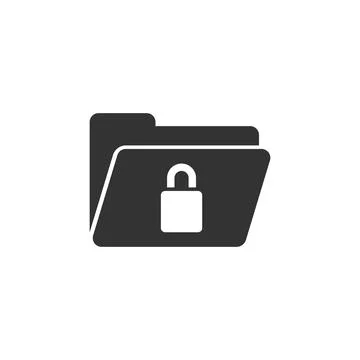 Files folder permission icon in flat style. Document access vector illustrati Stock Illustration