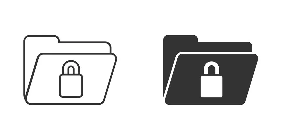 Files folder permission icon in flat style. Document access vector illustrati 스톡 일러스트