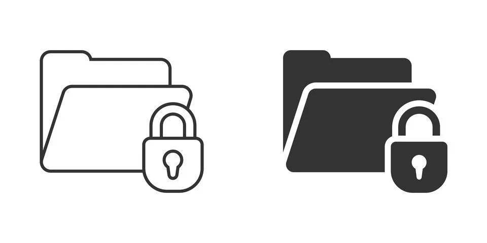 Files folder permission icon in flat style. Document access vector illustrati Stock Illustration