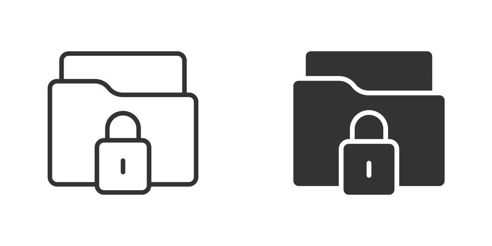 Files folder permission icon in flat style. Document access vector illustrati Stock Illustration