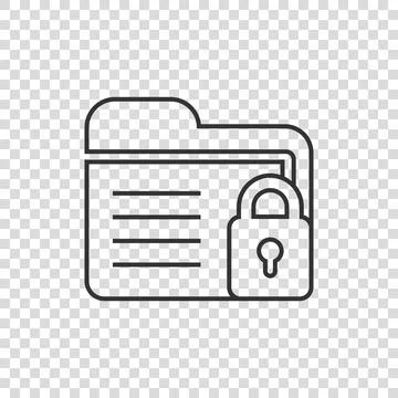 Files folder permission icon in flat style. Document access vector illustrati Stock Illustration