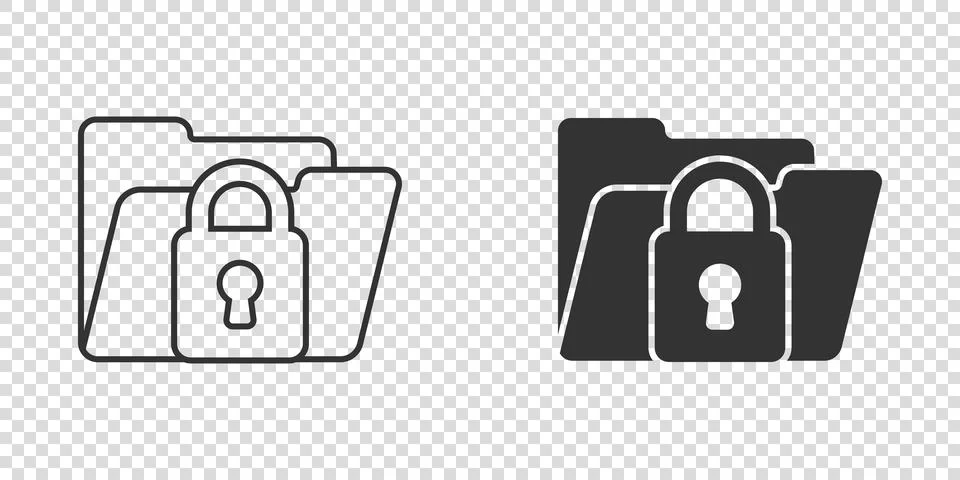 Files folder permission icon in flat style. Document access vector illustrati 스톡 일러스트