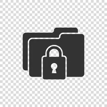 Files folder permission icon in flat style. Document access vector illustrati Stock Illustration