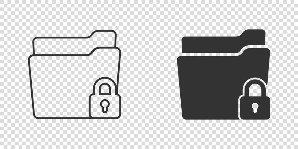 Files folder permission icon in flat style. Document access vector illustrati 스톡 일러스트