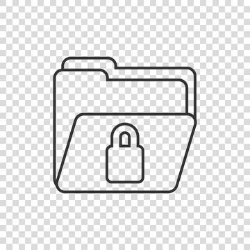 Files folder permission icon in flat style. Document access vector illustrati Stock Illustration
