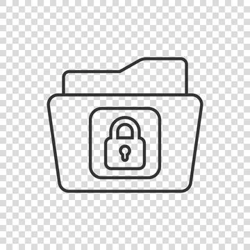 Files folder permission icon in flat style. Document access vector illustrati Stock Illustration