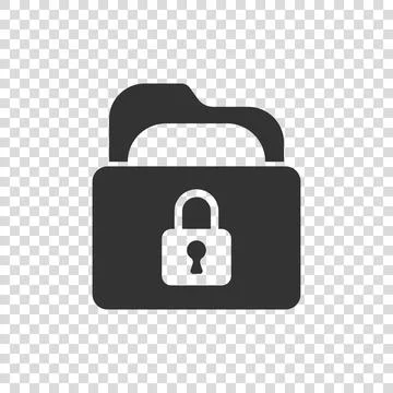 Files folder permission icon in flat style. Document access vector illustrati Stock Illustration