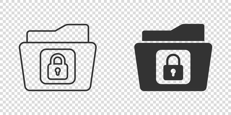 Files folder permission icon in flat style. Document access vector illustrati Stock Illustration