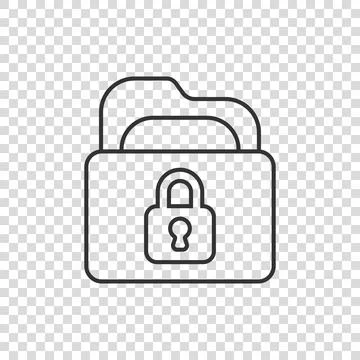Files folder permission icon in flat style. Document access vector illustrati Stock Illustration