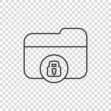 Files folder permission icon in flat style. Document access vector illustrati Stock Illustration
