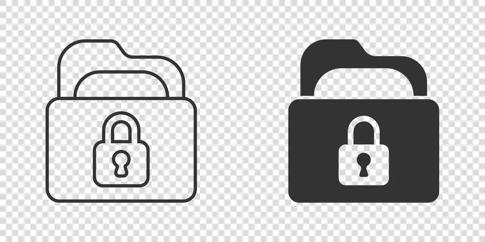 Files folder permission icon in flat style. Document access vector illustrati Stock Illustration