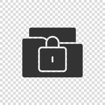 Files folder permission icon in flat style. Document access vector illustrati Stock Illustration