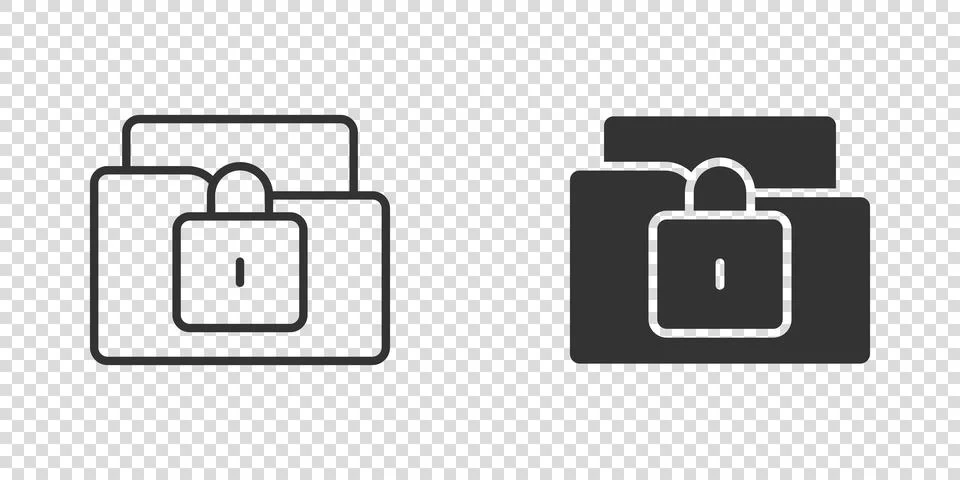 Files folder permission icon in flat style. Document access vector illustrati 스톡 일러스트