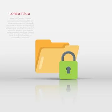 Files folder permission icon in flat style. Document access vector illustra.. Stock Illustration