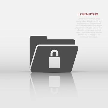 Files folder permission icon in flat style. Document access vector illustra.. Stock Illustration