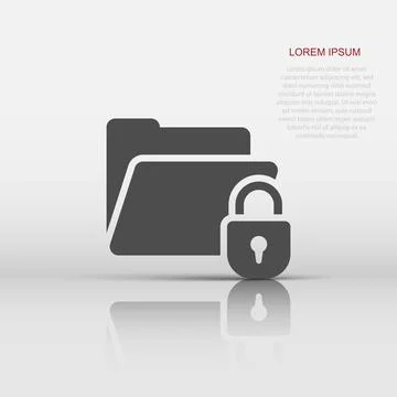 Files folder permission icon in flat style. Document access vector illustra.. Stock Illustration