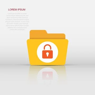 Files folder permission icon in flat style. Document access vector illustra.. Stock Illustration