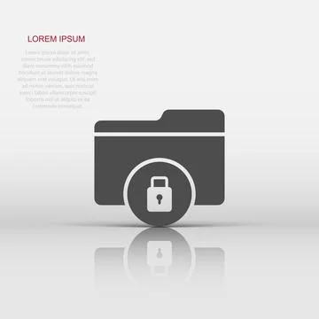 Files folder permission icon in flat style. Document access vector illustra.. Stock Illustration