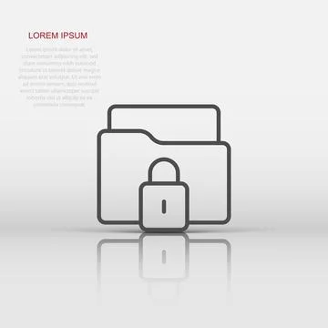 Files folder permission icon in flat style. Document access vector illustra.. Stock Illustration