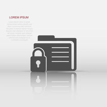 Files folder permission icon in flat style. Document access vector illustra.. Stock Illustration