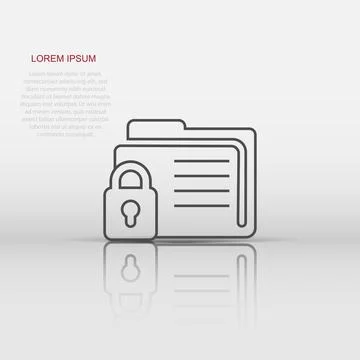 Files folder permission icon in flat style. Document access vector illustra.. Stock Illustration