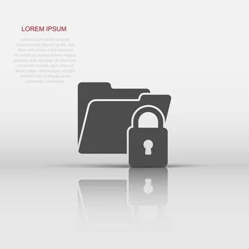 Files folder permission icon in flat style. Document access vector illustra.. Stock Illustration