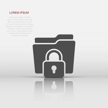 Files folder permission icon in flat style. Document access vector illustra.. Stock Illustration