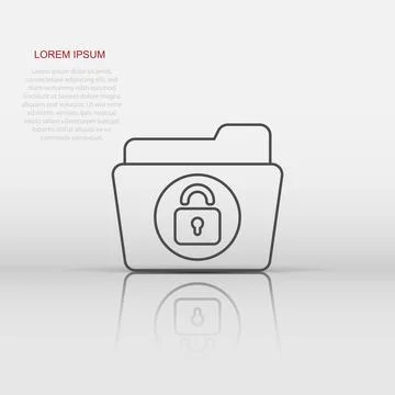 Files folder permission icon in flat style. Document access vector illustra.. 스톡 일러스트