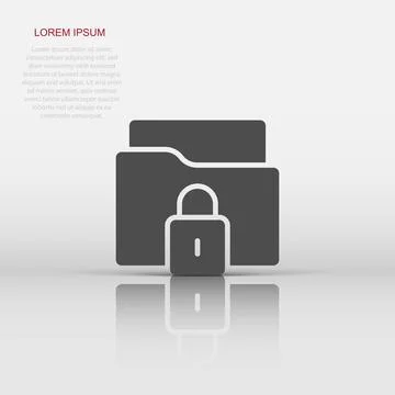 Files folder permission icon in flat style. Document access vector illustra.. Stock Illustration
