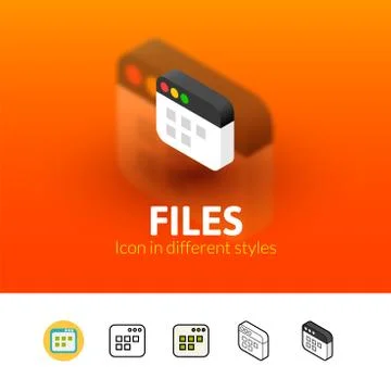 Files icon in different style Stock Illustration