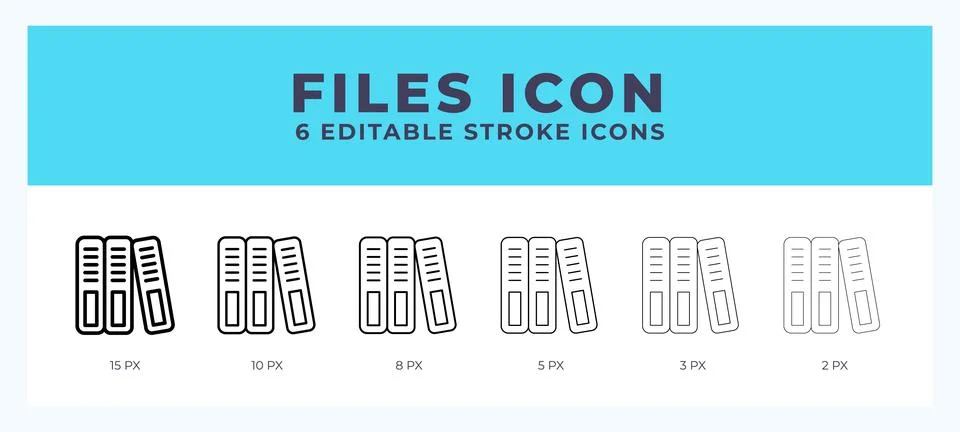Files icon illustration vector with editable stroke. Stock Illustration