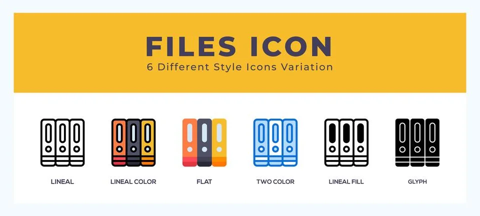Files icons set of simple vector illustration. 库存插图