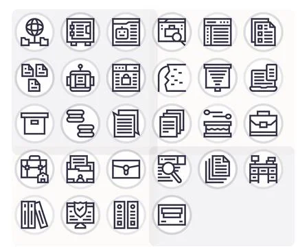 Files including 28 128x128 Bold Line Vector Illustrations Stock Illustration