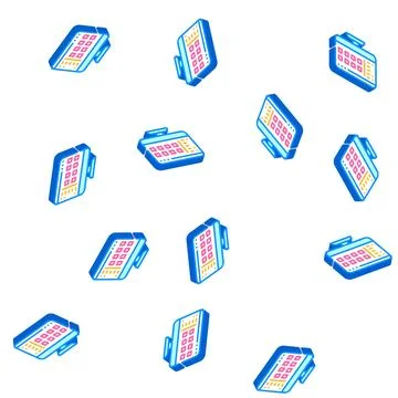 Files of operating system isometric icon seamless pattern Stock Illustration