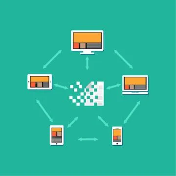 Files or documents transferring between each other. Document distribution. Fi Stock Illustration