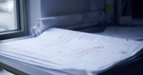 Files Rest by a Window in the Office Stock Footage 221380940