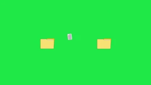 Files Sending And Receiving Files Between 2 Folder Loop Animation Green Screen Stock-Footage 303388686