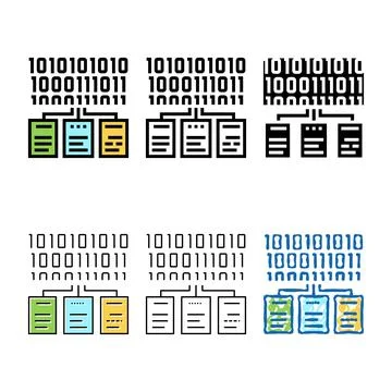 Files stylized encryption color icon vector sign Stock Illustration