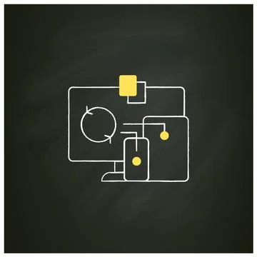 Files syncing chalk icon Stockillustratie